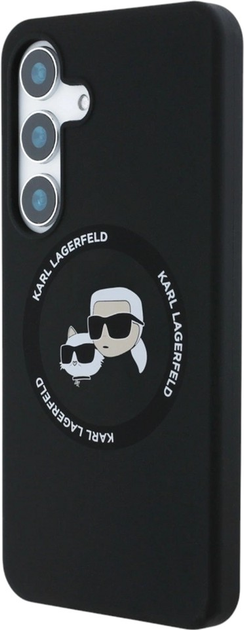 Панель Karl Lagerfeld Silicone Double Heads And Circle MagSafe для Samsung Galaxy S25 Black (3666339450151) - зображення 2