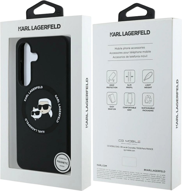 Панель Karl Lagerfeld Silicone Double Heads And Circle MagSafe для Samsung Galaxy S25 Black (3666339450151) - зображення 8