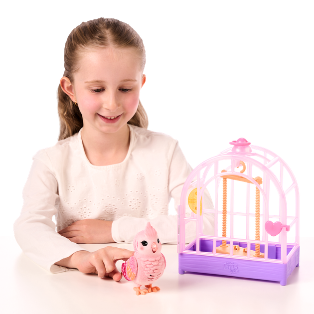 Интерактивная игрушка Moose попугай какаду Рози в клетке (26692