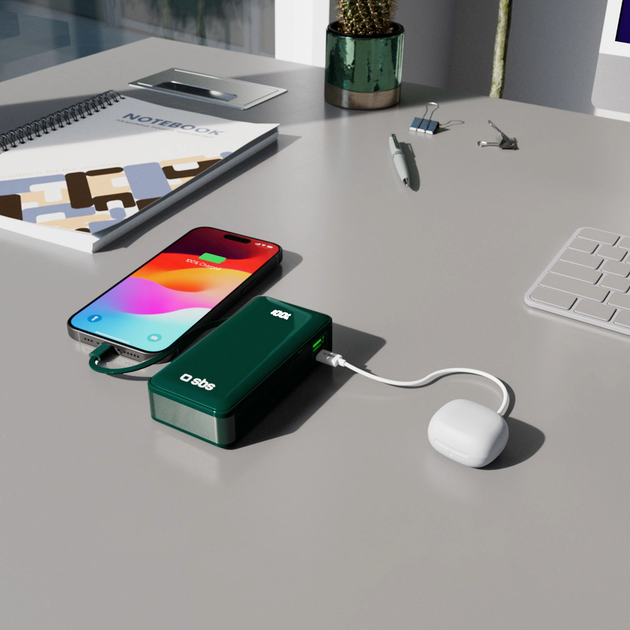 Powerbank SBS 10000 mAh 20W Green (8018417481383) - obraz 10
