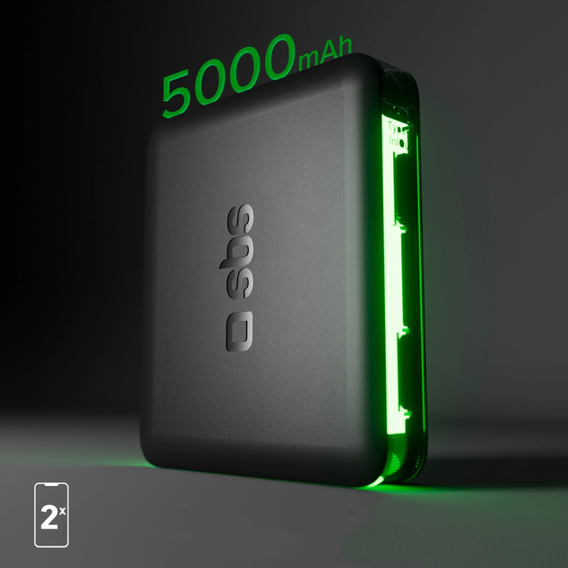 Powerbank SBS NanoTube 5000 mAh 10W Black (8018417467219) - obraz 7