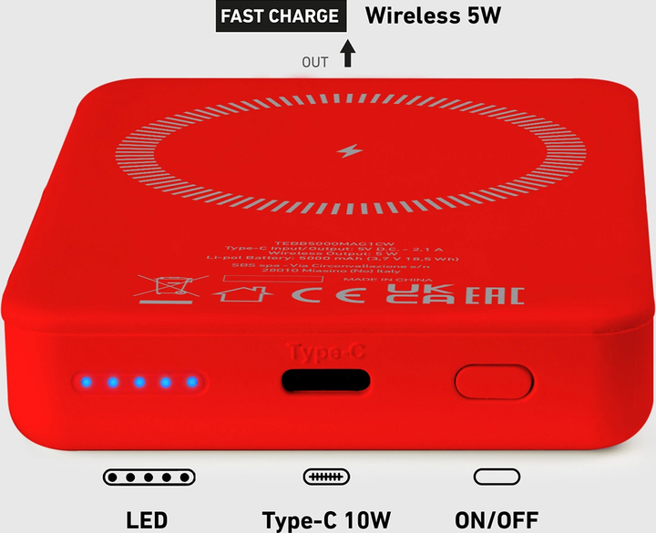 УМБ SBS 5000 mAh 10W Red (8018417464812) - зображення 4