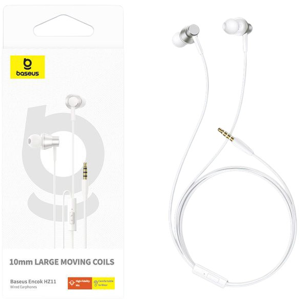 Słuchawki Baseus Encok HZ11 3.5 mm White (A00164200213-Z1) - obraz 5