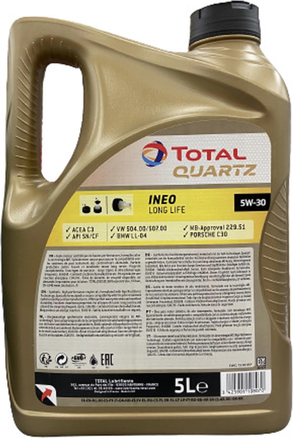 Olej silnikowy Total Quartz Ineo Long Life 5W-30 5 l (3425901028187) - obraz 2