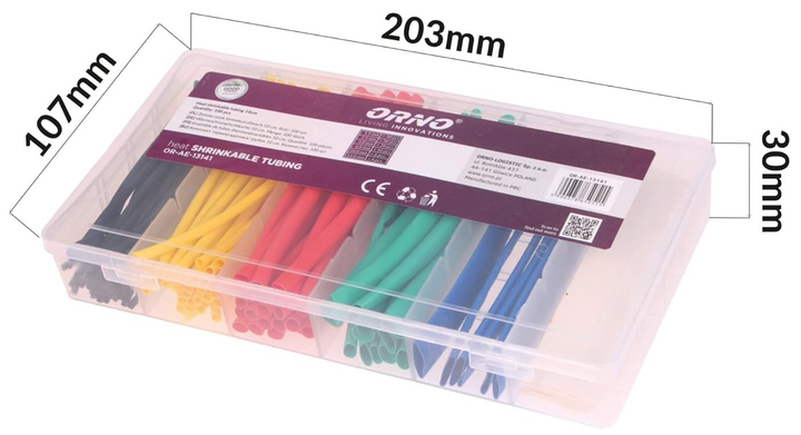 Набір трубок термоусаджувальних Orno Heat shrink tubes OR-AE-13141 multi color (5900378650515) - зображення 3