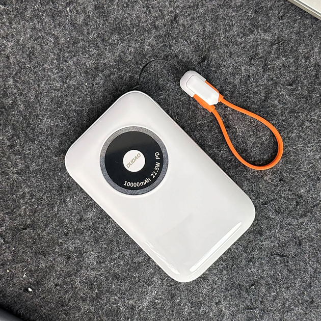 Powerbank Dudao K21 Mini 22.5 W 10000 mAh White (6976625332991) - obraz 2