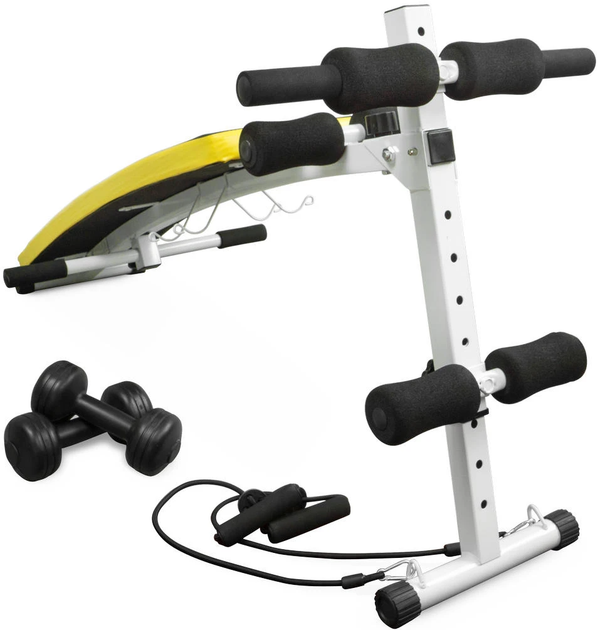 Ławeczka skośna do ćwiczeń Neo Sport NS-07 z ekspaderami i hantelkami (5902041317466) - obraz 2