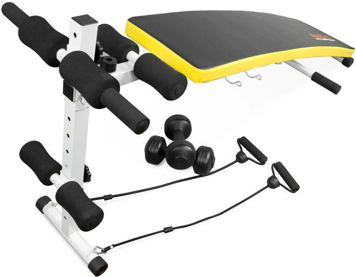 Ławeczka skośna do ćwiczeń Neo Sport NS-07 z ekspaderami i hantelkami (5902041317466) - obraz 3