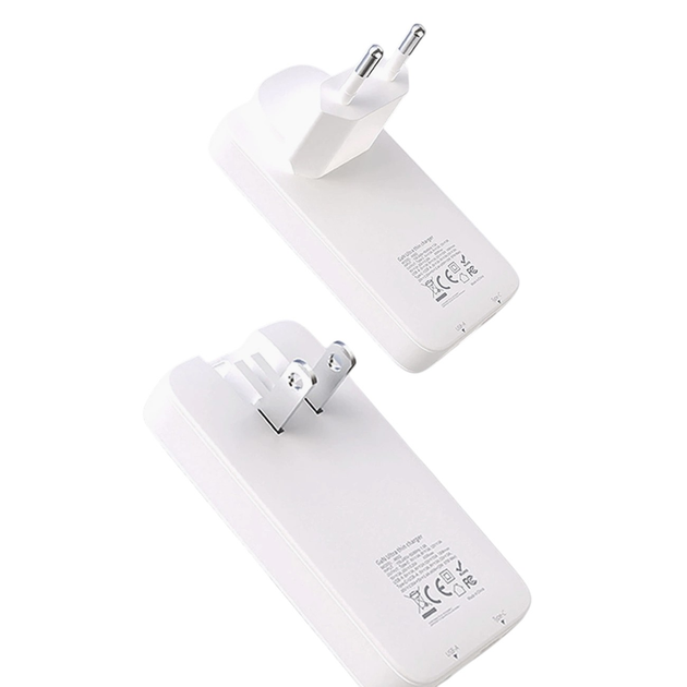 Мережевий зарядний пристрій Dudao A65Q 65W PD USB-A / USB-C Ultra-Thin EU/US White (6976625333851) - зображення 2