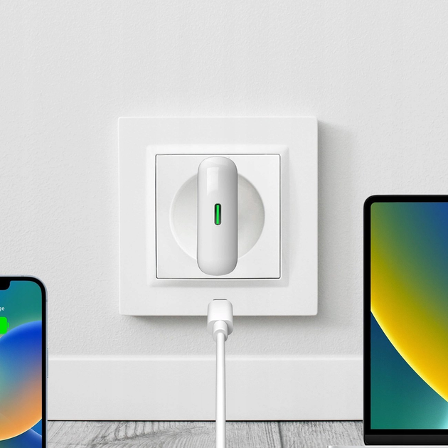 Мережевий зарядний пристрій Puro SLIMPRO 30W GaN USB-C White (8018417488023) - зображення 4