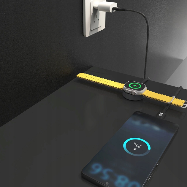 Ładowarka indukcyjna 2w1  Dudao A12MaxC PD 60W do Apple Watch / USB-C Black (6976625333516) - obraz 5