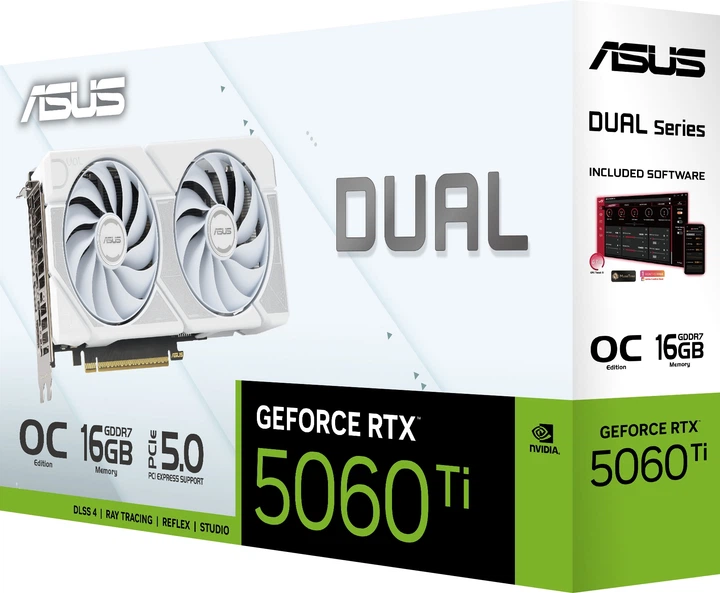 Відеокарта ASUS PCI-Ex GeForce RTX 5060 Ti Dual White OC Edition 16GB GDDR7 (128bit) (2632/28000) (HDMI, 3 x DisplayPort) (90YV0MH6-M0NA00) - зображення 14