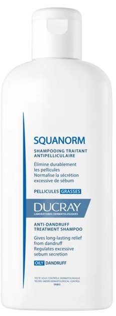 Шампунь проти жирної лупи Ducray Kelual Squanorm Anti-dandruff Oily dandruff 200 мл (3282770037586) - зображення 1