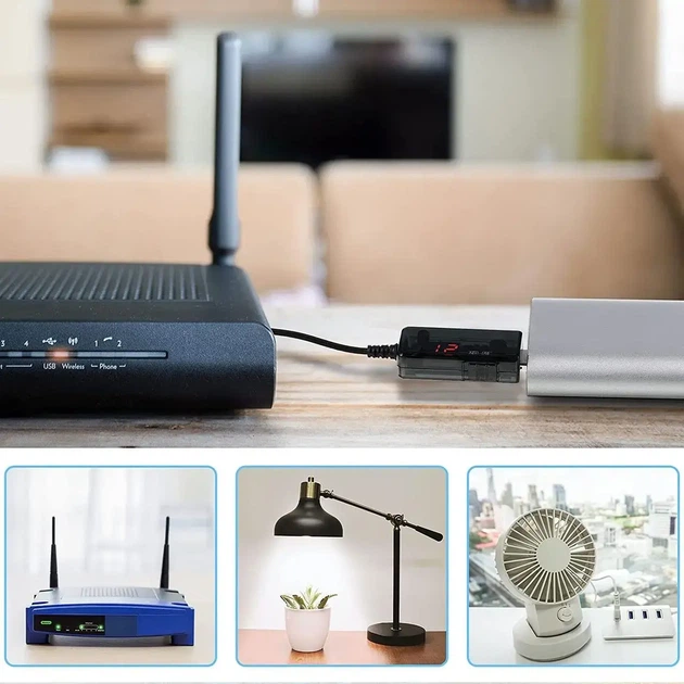Кабель для роутера USB 12V Підвищує перехідник перетворювач живлення від повербанку - зображення 3