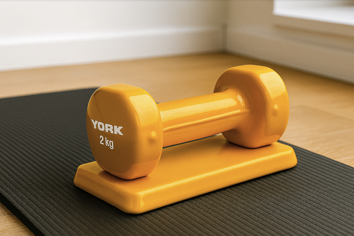 Гантели для фитнеса виниловые круглые York Fitness 2х2кг желтый - Фото 6 Гантели для фитнеса виниловые круглые York Fitness 2х2кг желтый - изображение 6