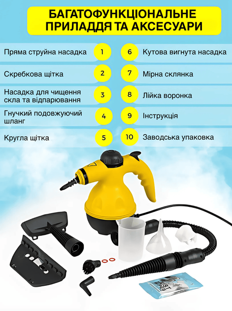 Универсальный ручной пароочиститель с функцией отпаривателя Clean GTM для уборки дома парогенератор для мебели для окон и автомобиля для уборки и дезинфекции - изображение 9
