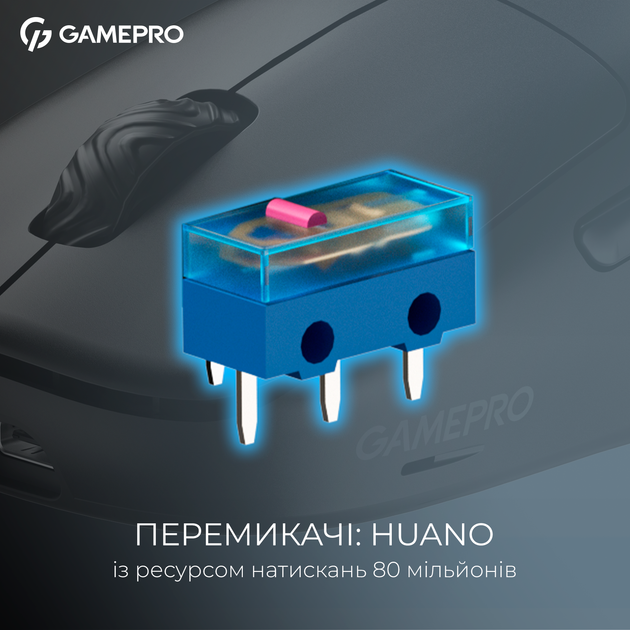 Миша GamePro Asgard Loki Wireless/USB PixArt PAW3395 Sensor Black (GM022B) - Фото 8 Миша GamePro Asgard Loki Wireless/USB PixArt PAW3395 Sensor Black (GM022B) - зображення 8