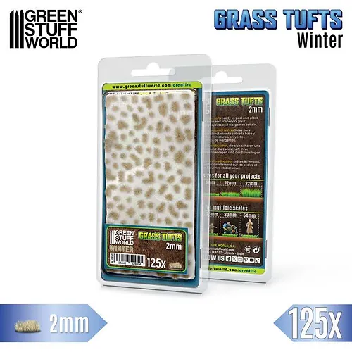 Штучна трава GREEN STUFF WORLD Static Grass Tufts 2 mm - Winter White (Пучки штучної трави для моделювання) - Фото 4 Штучна трава GREEN STUFF WORLD Static Grass Tufts 2 mm - Winter White (Пучки штучної трави для моделювання) - зображення 4
