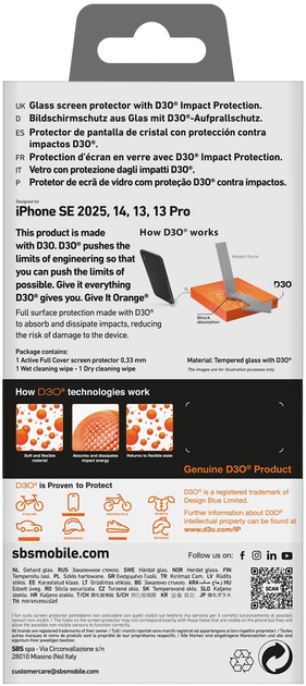 Szkło hartowane SBS Tempered Glass D30 z ramką do Apple iPhone 16e / 14 / 13 / 13 Pro (8018417499579) - obraz 3