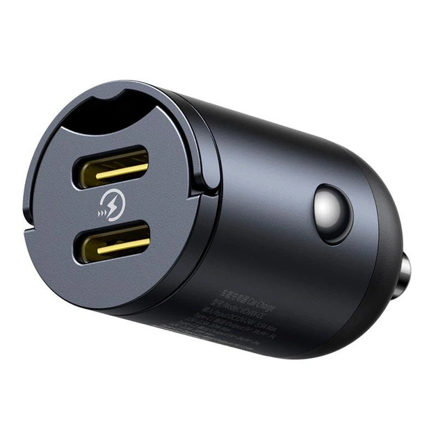 Автомобильный зарядный адаптер Baseus Tiny Star Mini Car Charger |2Type-C, 30W/3A, поддержка быстрой зарядки PD/QC, многоуровневая система защиты, универсальная совместимость, компактный| Черный - изображение 7