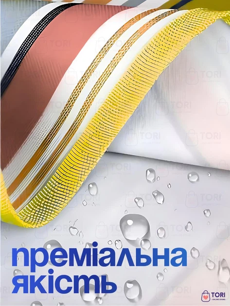 Водостойкий универсальный коврик для пляжа и пикника, с увеличенной подстилкой 150x200 см, Желтый в полоску (1659146545) - изображение 8