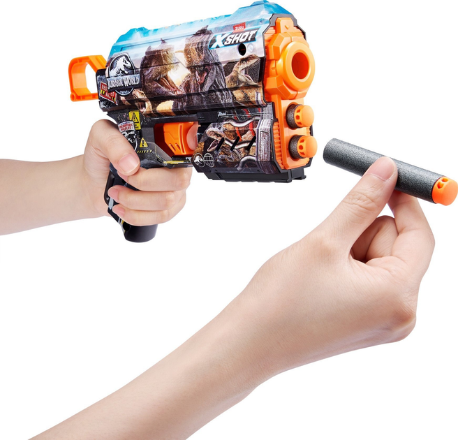 Blaster Zuru X-Shot Skins Flux Blaster - Jurassic World Skins 8 rzutek 36755-S001 (4894680034891) - obraz 5
