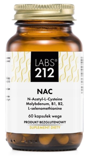 Амінокислота Labs212 NAC N-ацетил-L-цистеїн 60 капсул (5903943955749) - зображення 1