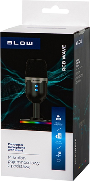 Mikrofon Blow z podstawką LED (85-054#) - obraz 4