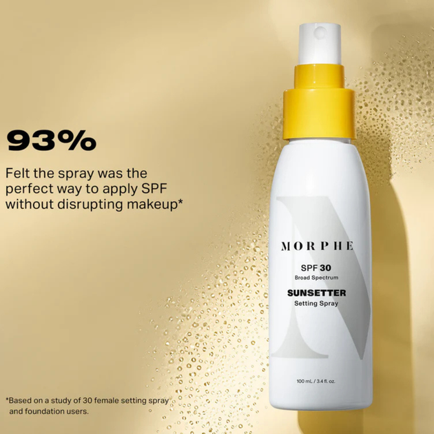 Фиксирующий спрей с солнцезащитой Morphe Sunsetter Broad Spectrum SPF 30 Setting Spray 100 мл - изображение 3