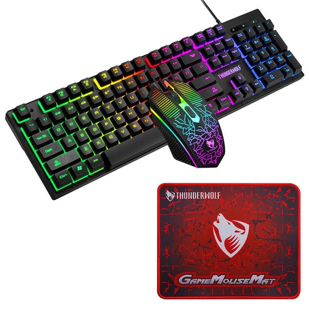 Игровой комплект Gaming Combo 4-in-1 T-Wolf TF-400 (клавиатура, мышь, наушники, коврик) геймерский комплект - изображение 12