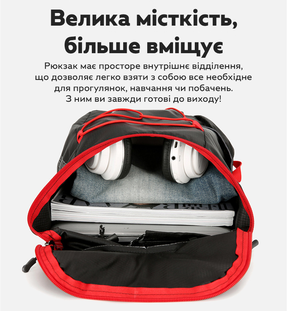 Лёгкий складной рюкзак Vanaheimr 10 л TH-10 чёрный - изображение 5