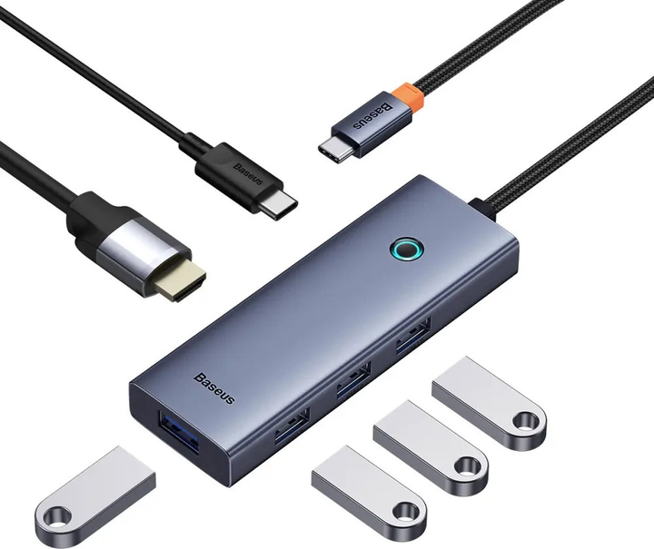 USB-хаб Baseus UltraJoy 6-Port Grey (B00052807813-01) - зображення 6