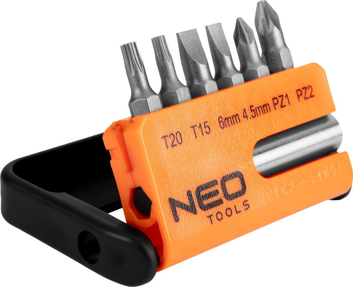 Zestaw końcówek wkrętakowych NEO Tools z uchwytem 7 szt 06-101 (5907558402339) - obraz 2