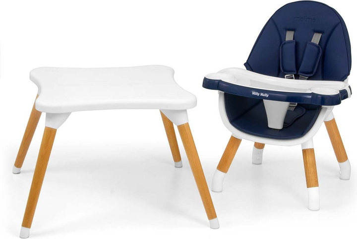 Стільчик для годування Milly Mally Malmo 2 в 1 Navy (5901761129663) - зображення 3