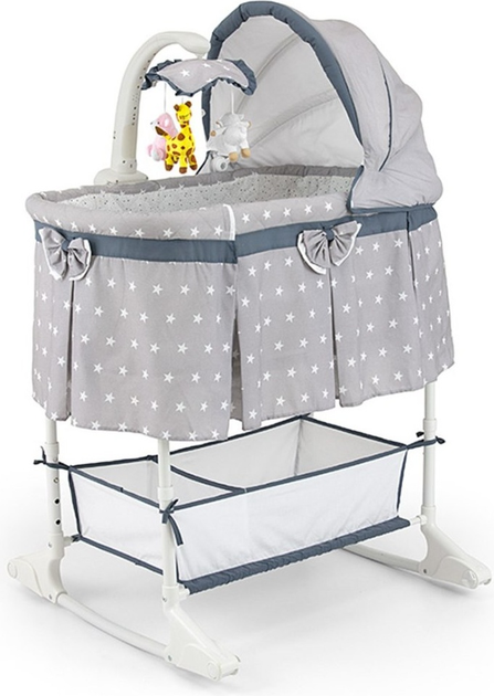 Kołyska z pilotem Milly Mally Sweet Melody Star Grey (5901761123142) - obraz 1