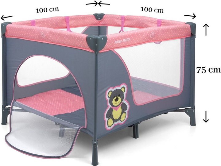 Kojec łóżeczko dziecięcy Milly Mally Fun Pink Bear (5901761126099) - obraz 6