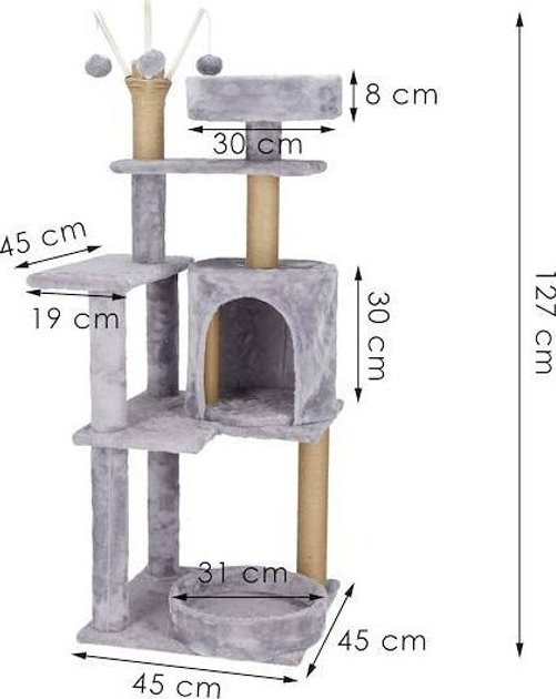 Drapak dla kota wielopoziomowy Springos 127 cm (5907719457703) - obraz 7