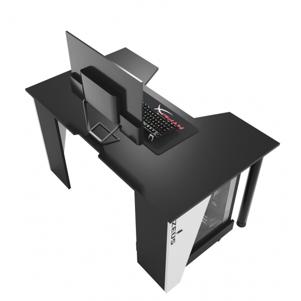 Геймерский игровой стол ZEUS™ GAMER-2 черный с белым - изображение 3