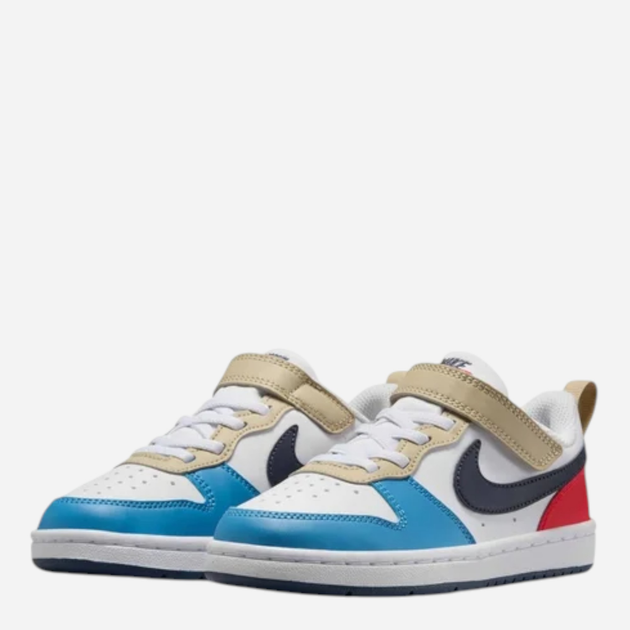 Sneakersy chłopięce Nike Court Borough Low Recraft (PS) DV5457-124 28 (11C US) Białe z niebieskim i czerwonym (197859896226) - obraz 2