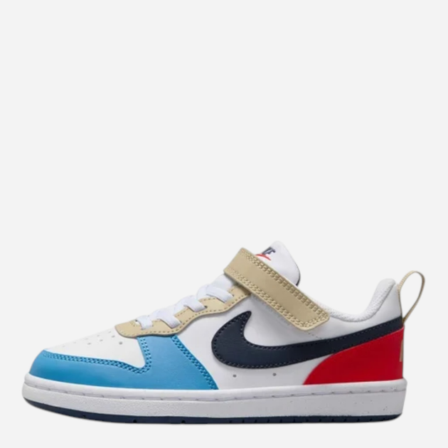 Дитячі кеди для хлопчика Nike Court Borough Low Recraft (PS) DV5457-124 28.5 (11.5C US) Білі з синім і червоним (197859908257) - зображення 1