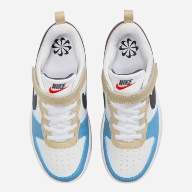 Дитячі кеди для хлопчика Nike Court Borough Low Recraft (PS) DV5457-124 28.5 (11.5C US) Білі з синім і червоним (197859908257) - зображення 4
