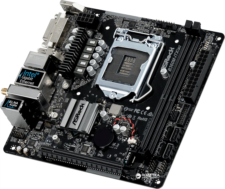 Материнская плата ASRock B360M-ITX/ac (s1151, Intel B360, PCI-Ex16