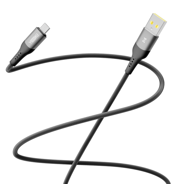 Кабель для зарядки и обмена данными USB YOKI YK-SO15 SOLID Series USB/МicroUSB 60W (3A/20V), 1.2 метра, Черный - Фото 6 Кабель для зарядки и обмена данными USB YOKI YK-SO15 SOLID Series USB/МicroUSB 60W (3A/20V), 1.2 метра, Черный - изображение 6
