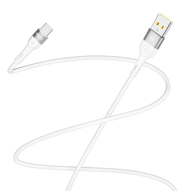 Кабель для зарядки и обмена данными USB YOKI YK-EX11 EXTRA Series USB/Type C 60W (3A/20V) 1.2m White - Фото 3 Кабель для зарядки и обмена данными USB YOKI YK-EX11 EXTRA Series USB/Type C 60W (3A/20V) 1.2m White - изображение 3