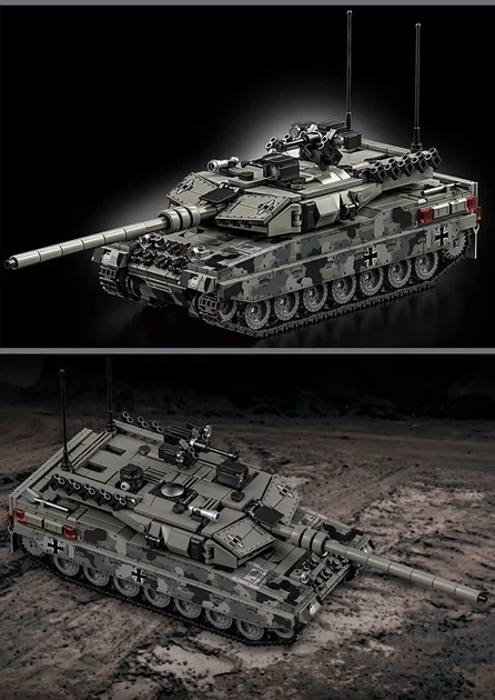 Конструктор Technic на 1009 деталей военный танк Leopard 2A7 танк M1 T90M - изображение 3