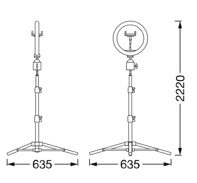 Світильник кільцевий Ledvance 6W 5V 250lm 3000-4000K д260 635x2220x635mm mobile camera light ring desktop 2100 4058075668515 - изображение 3