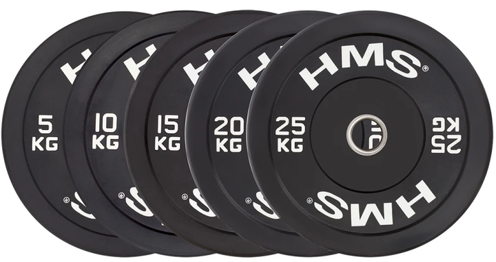 Диск олімпійський HMS Bumper BBR15 15 кг Black (5907695520361) - зображення 3