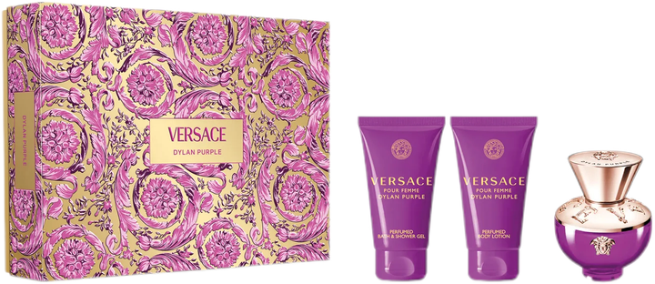 Набір для жінок Versace Dylan Purple Парфумована вода 50 мл + Лосьйон для тіла 50 мл + Гель для душу 50 мл (8011003893393) - зображення 2