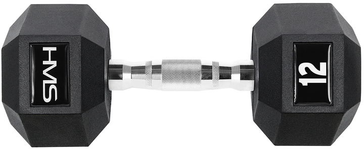 Гантель HMS HEX PRO 12 кг Black (5907695518085) - зображення 1