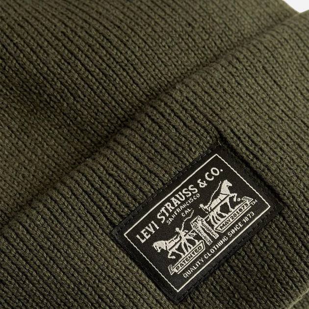 Czapka beanie Levi`s 000J4-0016 One Size Ciemnozielona - obraz 4